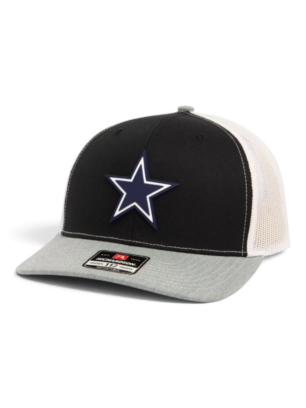 Dallas Cowboys 3D Snapback Trucker Hat- Black/ White/ Heather Grey